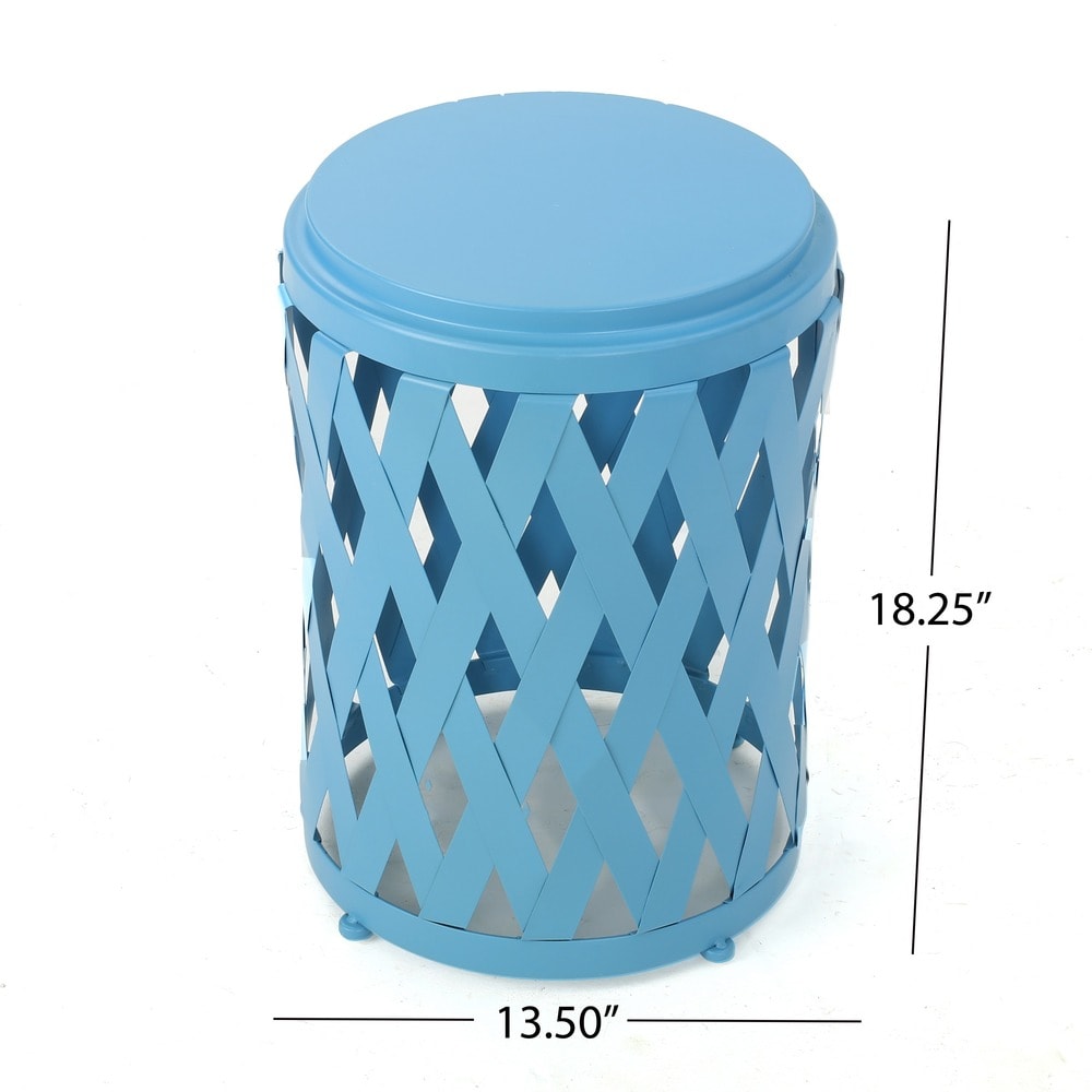 Pecola 12-inch Round Lattice Side Table by Christopher Knight Home - 11.75"L x 11.75"W x 18"H