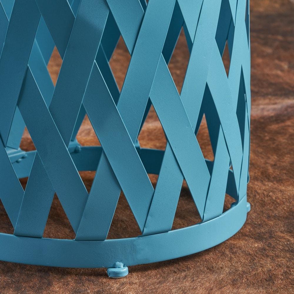Pecola 12-inch Round Lattice Side Table by Christopher Knight Home - 11.75"L x 11.75"W x 18"H
