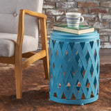 Pecola 12-inch Round Lattice Side Table by Christopher Knight Home - 11.75"L x 11.75"W x 18"H