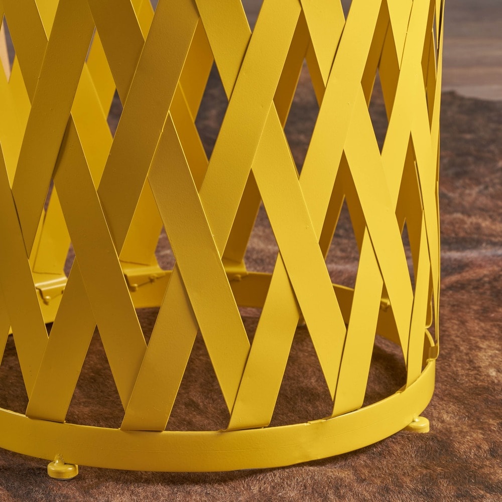 Pecola 12-inch Round Lattice Side Table by Christopher Knight Home - 11.75"L x 11.75"W x 18"H