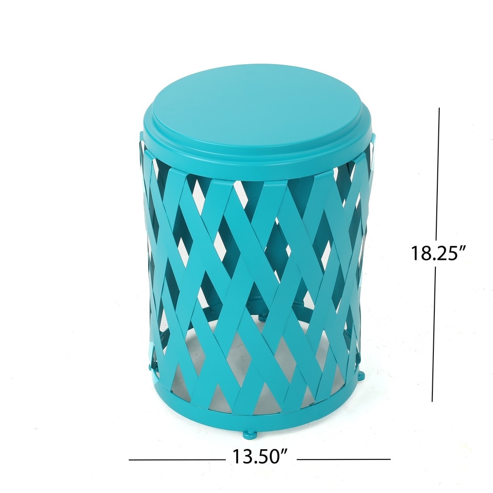 Pecola 12-inch Round Lattice Side Table by Christopher Knight Home - 11.75"L x 11.75"W x 18"H