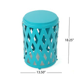 Pecola 12-inch Round Lattice Side Table by Christopher Knight Home - 11.75"L x 11.75"W x 18"H