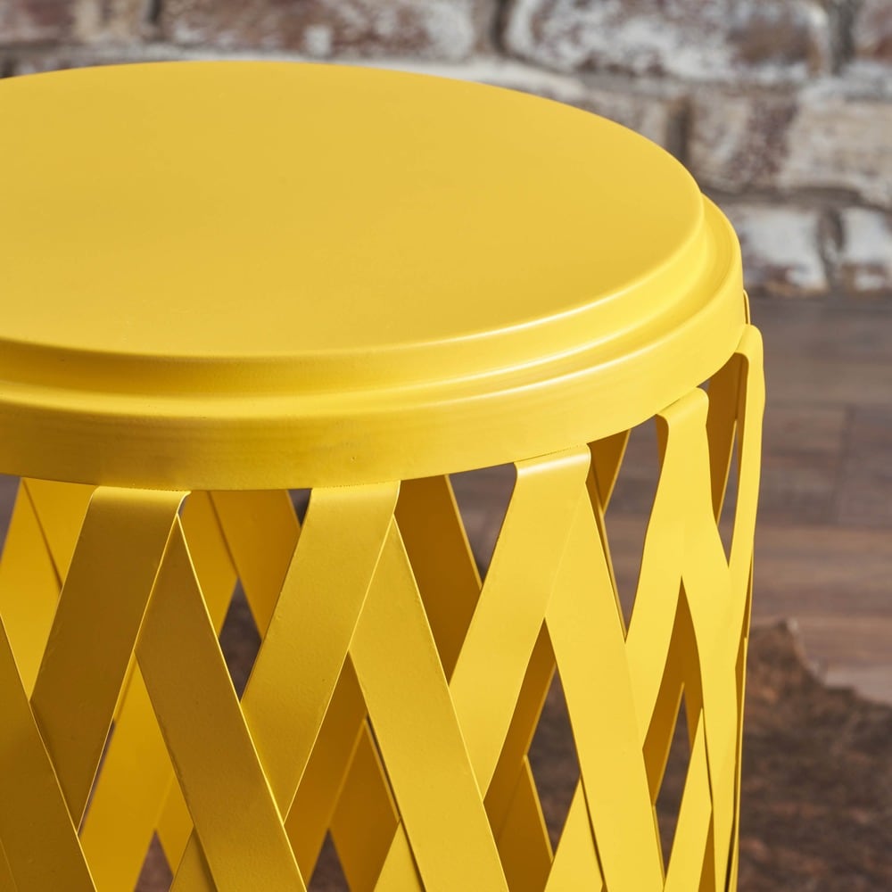 Pecola 12-inch Round Lattice Side Table by Christopher Knight Home - 11.75"L x 11.75"W x 18"H