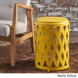 Pecola 12-inch Round Lattice Side Table by Christopher Knight Home - 11.75"L x 11.75"W x 18"H
