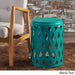 Pecola 12-inch Round Lattice Side Table by Christopher Knight Home - 11.75"L x 11.75"W x 18"H