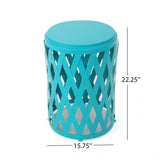 Pecola 14-inch Round Lattice Side Table by Christopher Knight Home - 14.25"L x 14.25"W x 22"H