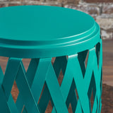 Pecola 14-inch Round Lattice Side Table by Christopher Knight Home - 14.25"L x 14.25"W x 22"H
