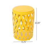 Pecola 14-inch Round Lattice Side Table by Christopher Knight Home - 14.25"L x 14.25"W x 22"H