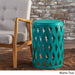 Pecola 14-inch Round Lattice Side Table by Christopher Knight Home - 14.25"L x 14.25"W x 22"H