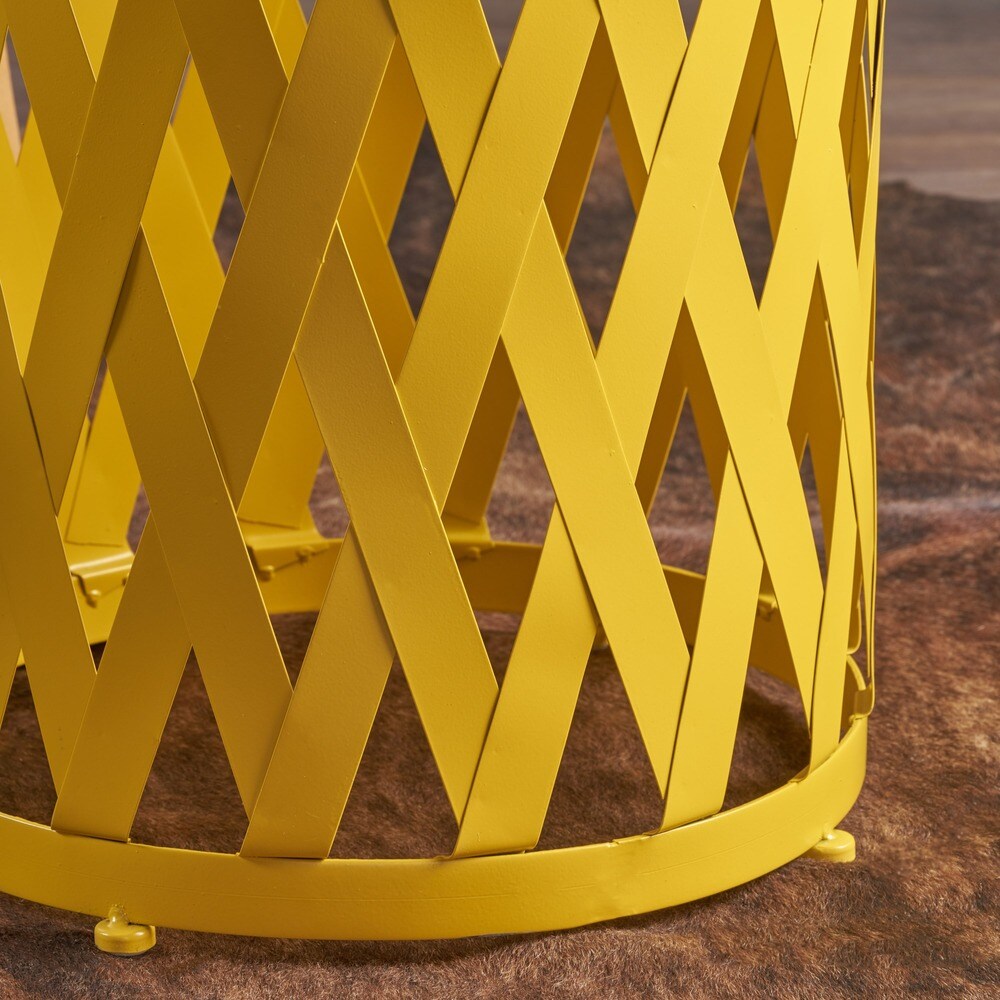 Pecola 14-inch Round Lattice Side Table by Christopher Knight Home - 14.25"L x 14.25"W x 22"H