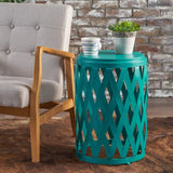 Pecola 14-inch Round Lattice Side Table by Christopher Knight Home - 14.25"L x 14.25"W x 22"H