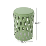 Pecola 14-inch Round Lattice Side Table by Christopher Knight Home - 14.25"L x 14.25"W x 22"H