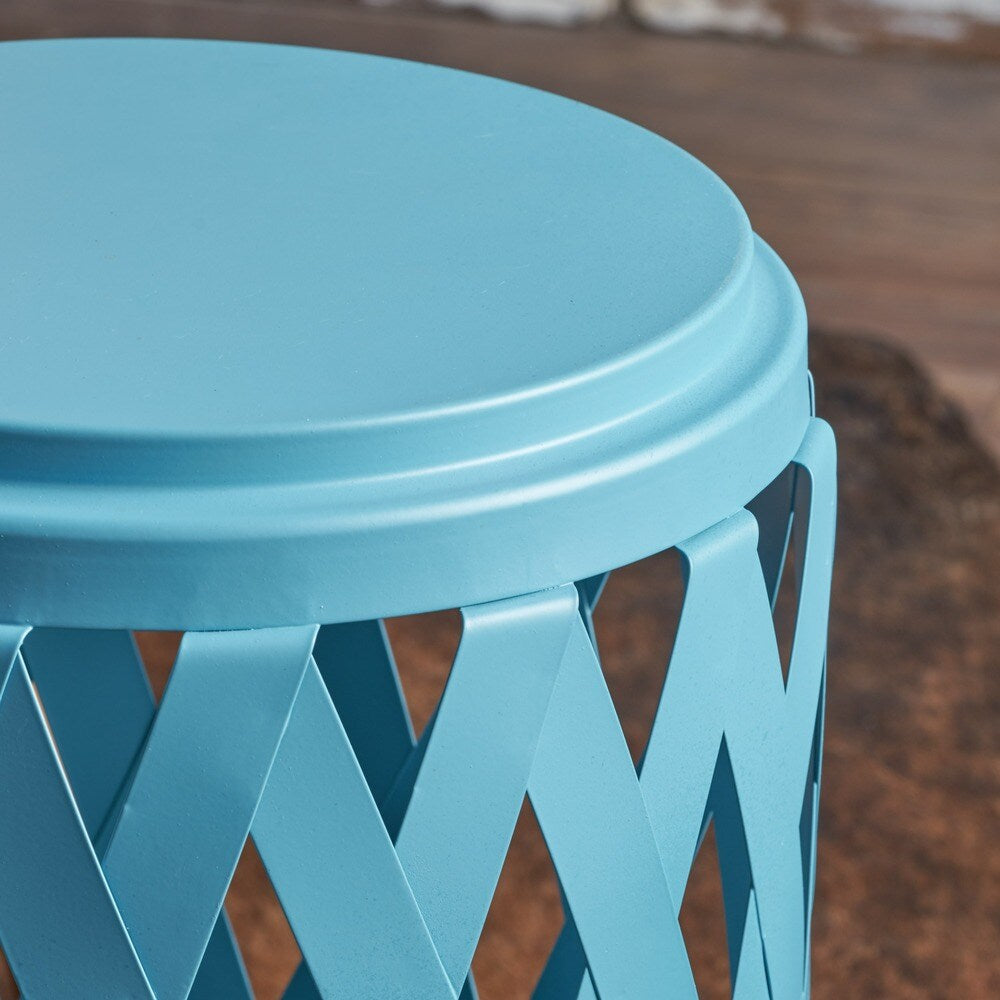 Pecola 14-inch Round Lattice Side Table by Christopher Knight Home - 14.25"L x 14.25"W x 22"H