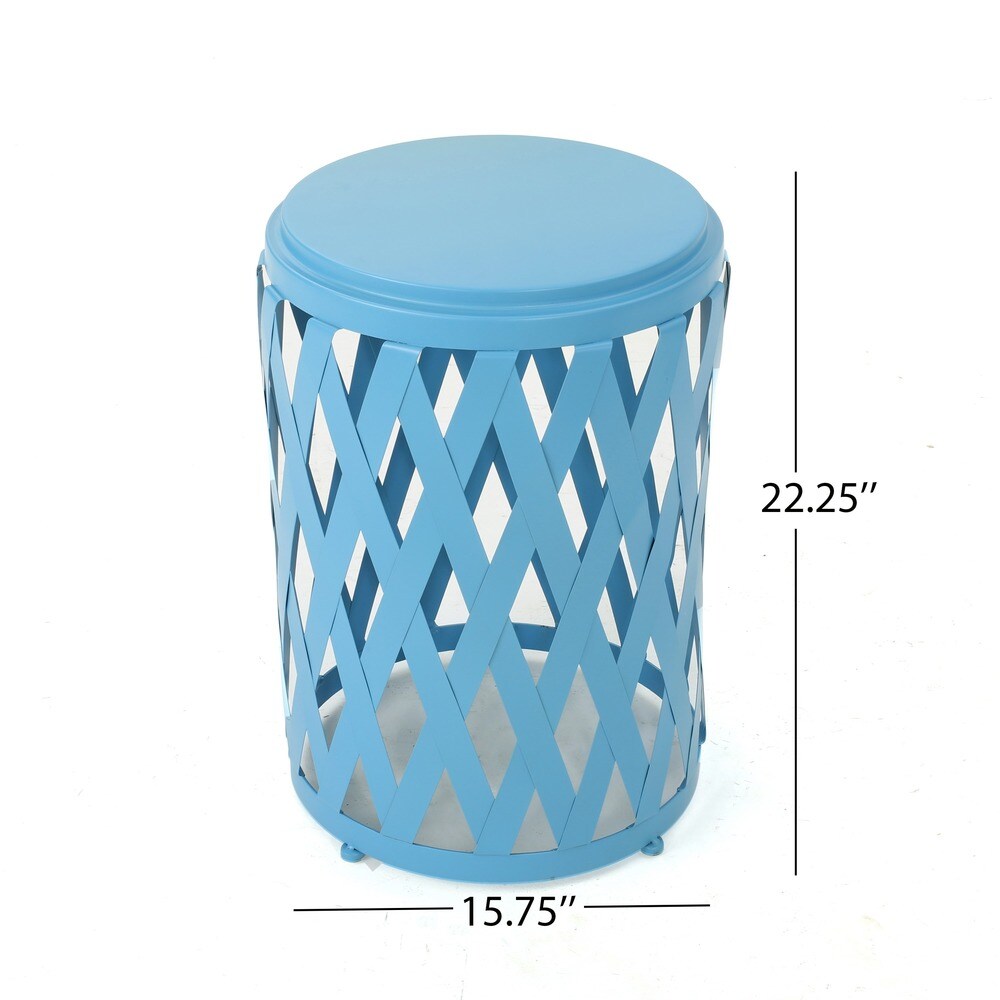 Pecola 14-inch Round Lattice Side Table by Christopher Knight Home - 14.25"L x 14.25"W x 22"H
