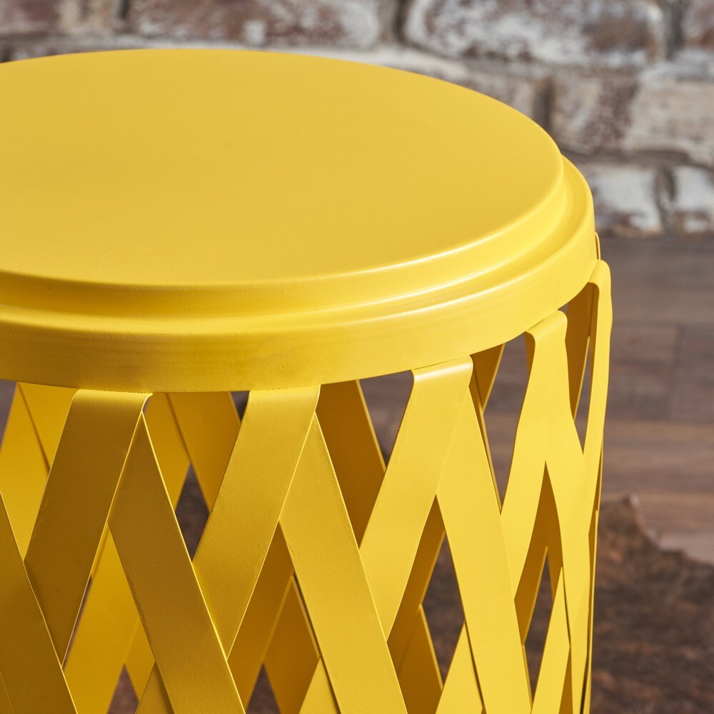 Pecola 14-inch Round Lattice Side Table by Christopher Knight Home - 14.25"L x 14.25"W x 22"H