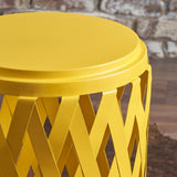 Pecola 14-inch Round Lattice Side Table by Christopher Knight Home - 14.25"L x 14.25"W x 22"H