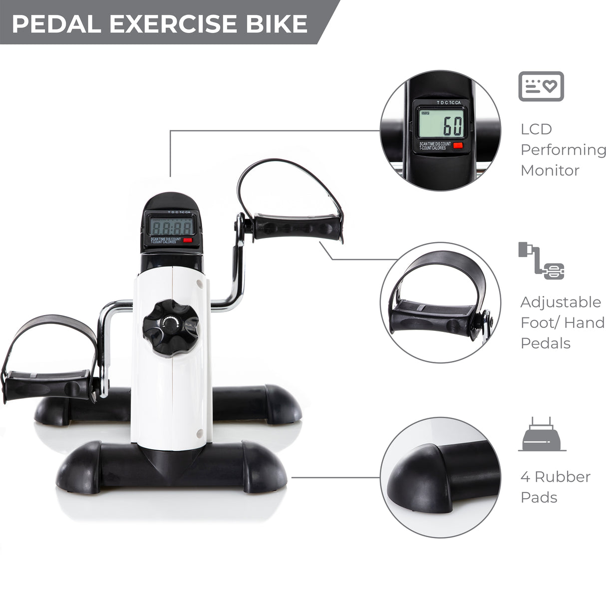 Pedal Exercise Mini Cycle Bike Great for Home or Office Workout