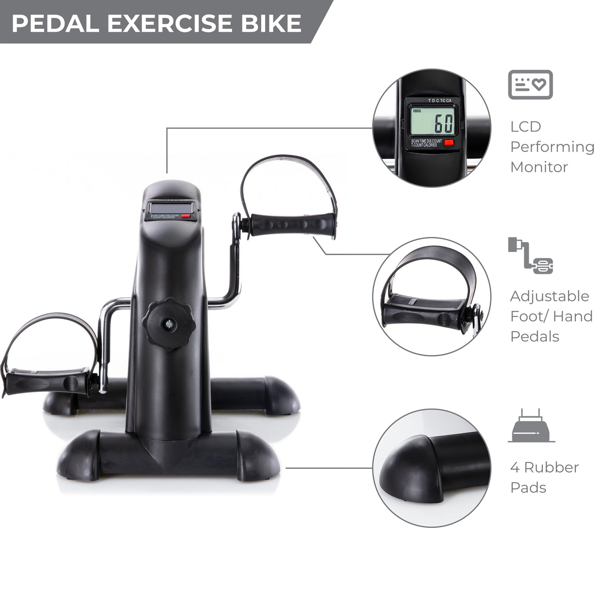 Pedal Exercise Mini Cycle Bike Great for Home or Office Workout