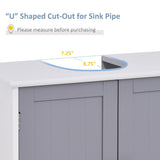 Pedestal Sink Storage Cabinet, Vanity Cabinet,Under Sink Bathroom Cabinet with U-shape and Adjustable Internal Shelf