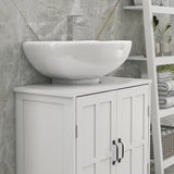 Pedestal bathroom vanities with adjustable shelf
