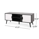 Peermont Mid-Century Modern TV Stand with 2 Doors and 2 Shelves by Christopher Knight Home - 47.25" W x 15.50" D x 18.50" H