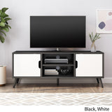 Peermont Mid-Century Modern TV Stand with 2 Doors and 2 Shelves by Christopher Knight Home - 47.25" W x 15.50" D x 18.50" H