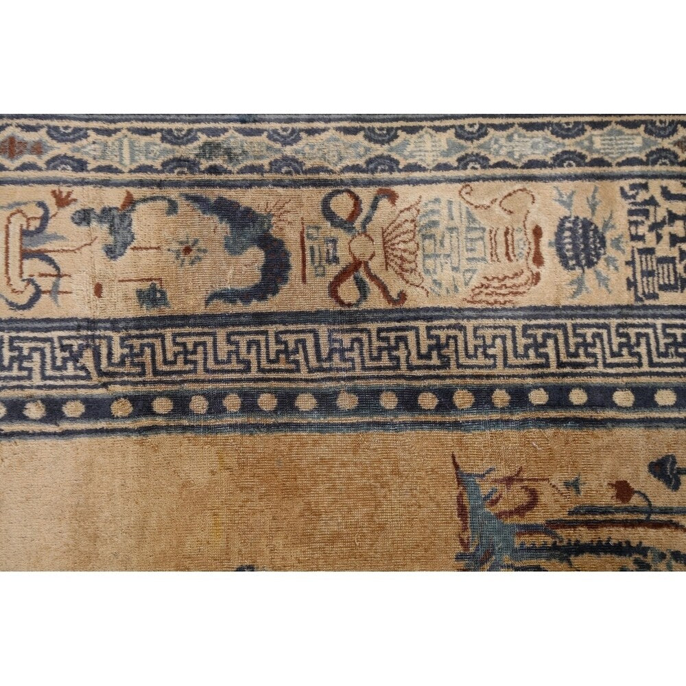 Peking Chinese Handmade Wool Oriental Pictorial Area Rug - 13'4" x 9'10" - 13'4" x 9'10"