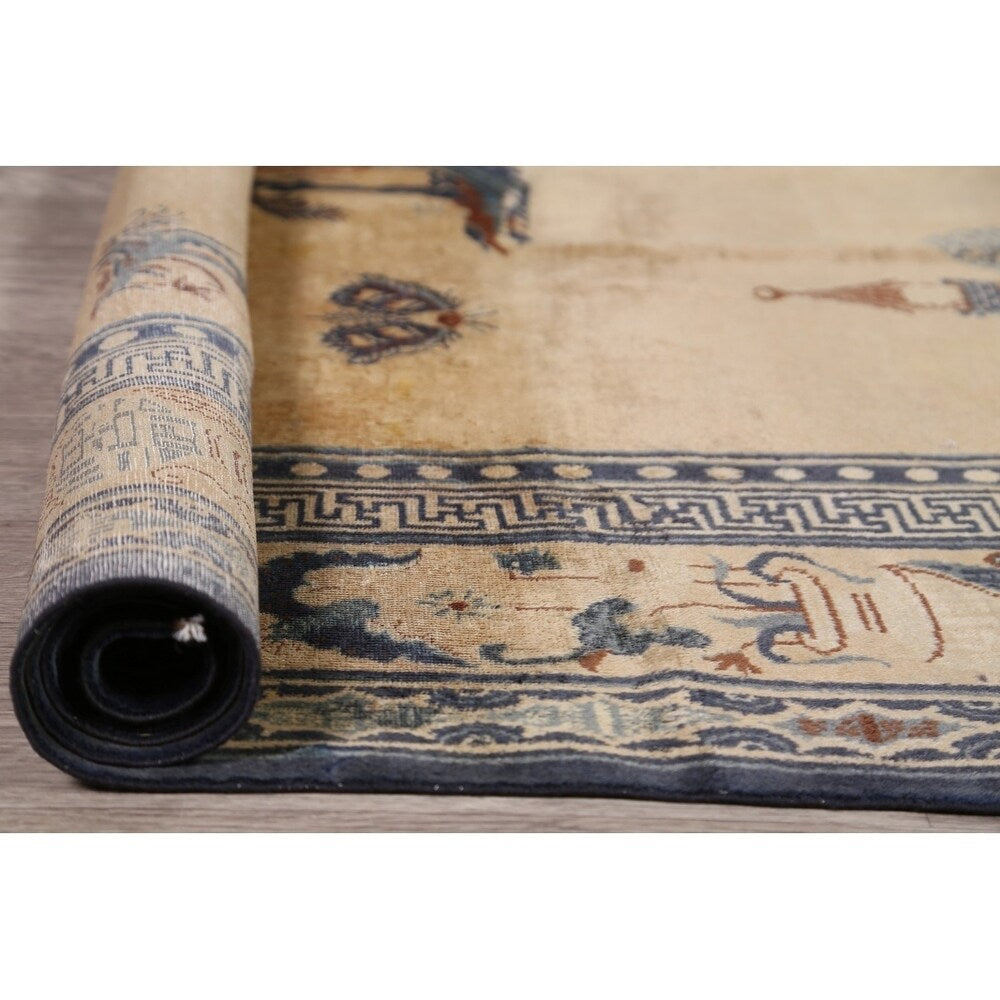 Peking Chinese Handmade Wool Oriental Pictorial Area Rug - 13'4" x 9'10" - 13'4" x 9'10"