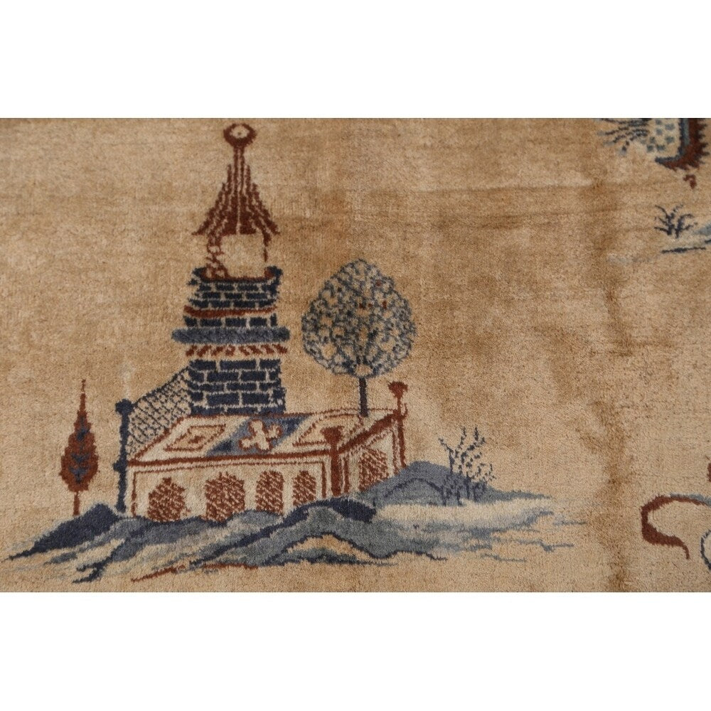 Peking Chinese Handmade Wool Oriental Pictorial Area Rug - 13'4" x 9'10" - 13'4" x 9'10"
