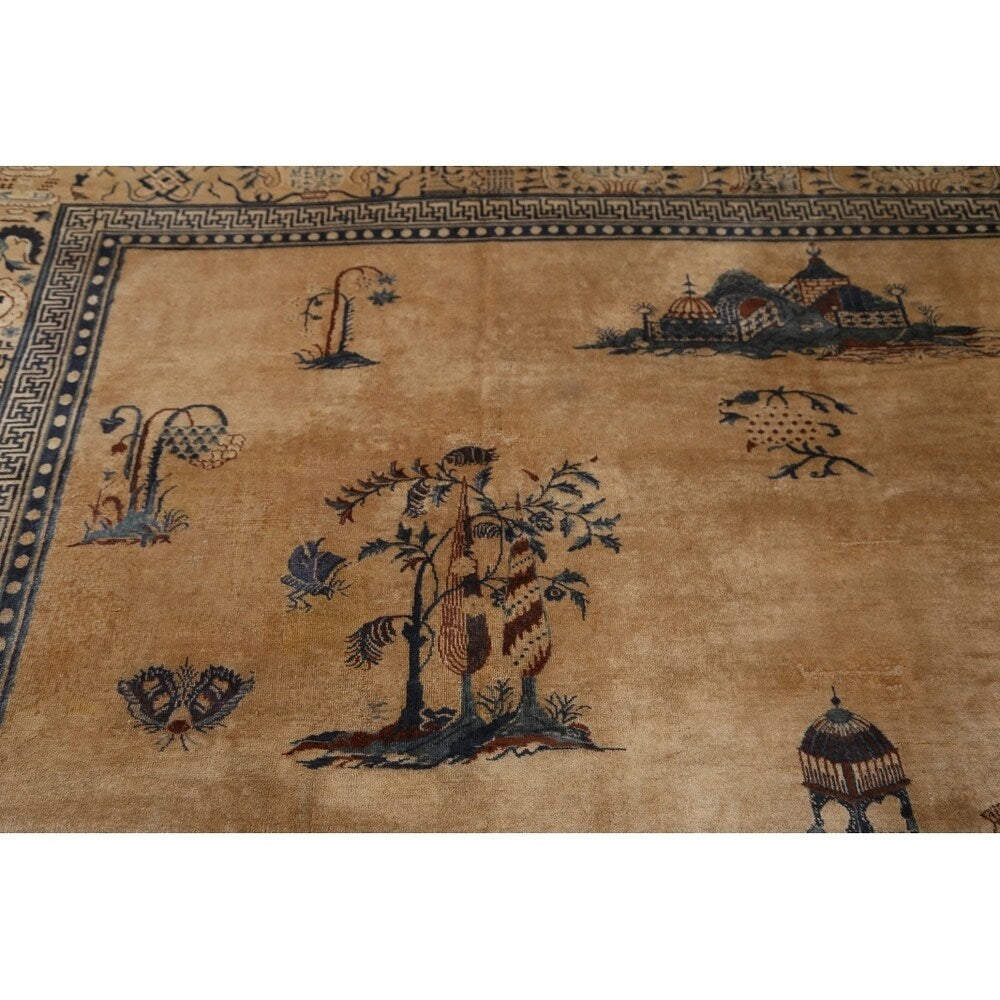 Peking Chinese Handmade Wool Oriental Pictorial Area Rug - 13'4" x 9'10" - 13'4" x 9'10"