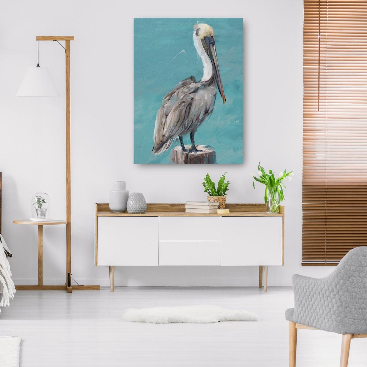 Pelican Perch I By Studio Arts Canvas Art Print