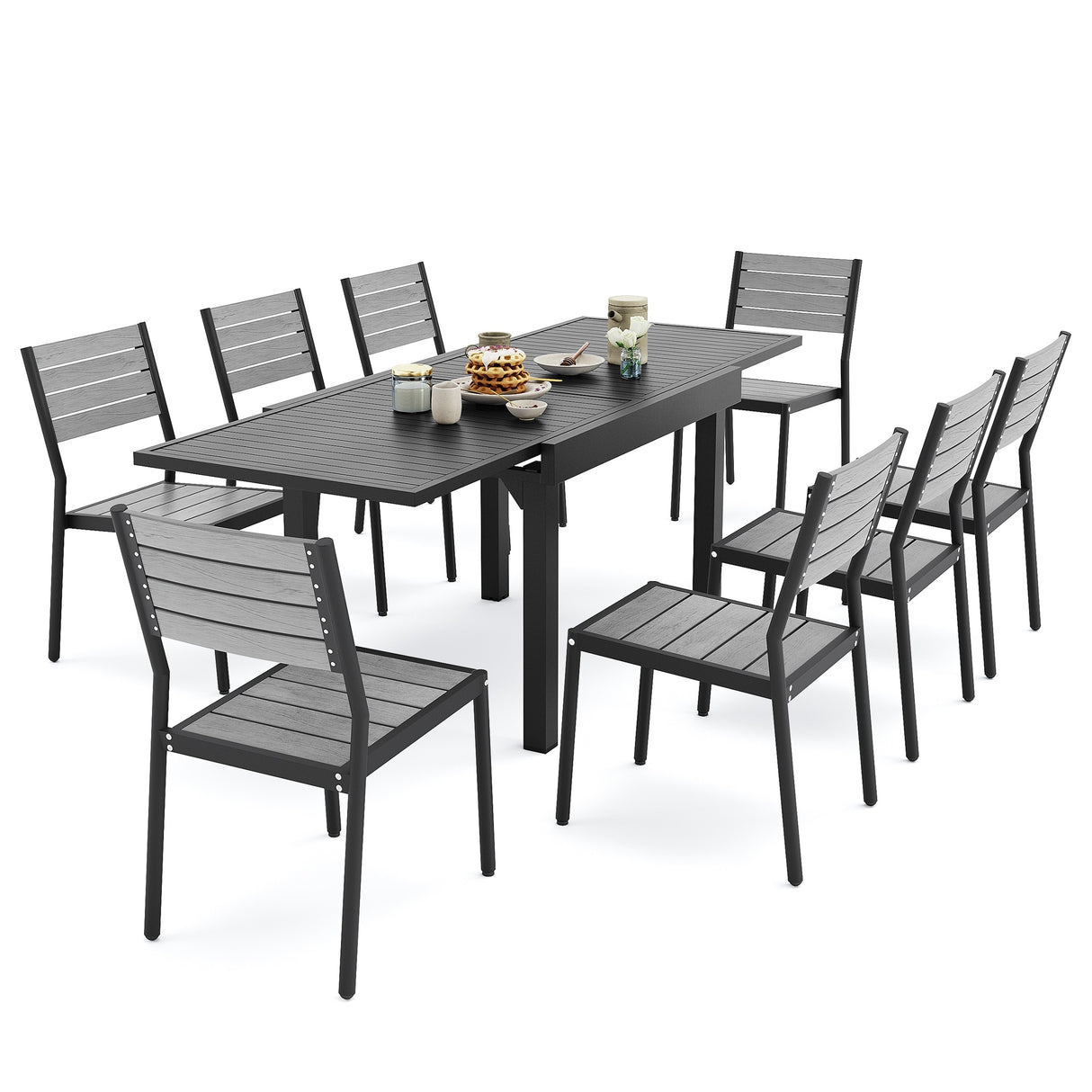 Pellebant 5/7/9 Pieces Patio Dining Set with Expandable Outdoor Dining Table and Chairs