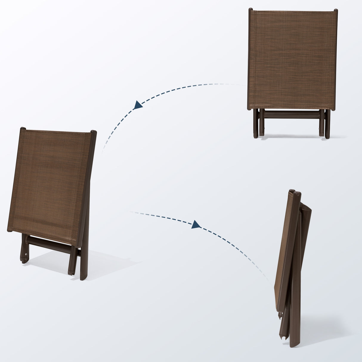 Outdoor Patio Folding Side Table Ottoman Camping End Table Plant Stand - 14.8in W x 17.1in L x 16.3in H