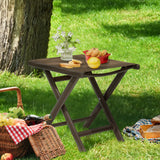 Outdoor Patio Folding Side Table Ottoman Camping End Table Plant Stand - 14.8in W x 17.1in L x 16.3in H
