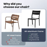Pellebant Outdoor Stackable Aluminum Dining Chairs - 15.2 in W * 17.3 in D * 32.2 in H