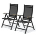 Pellebant Patio Folding Chairs Camping Deck Garden Aluminum Dining Chair - 23.6 in W * 16.9 in D * 42.1 in H