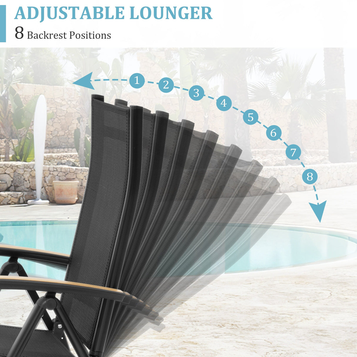 Pellebant Patio Folding Chairs Camping Deck Garden Aluminum Dining Chair - 23.6 in W * 16.9 in D * 42.1 in H