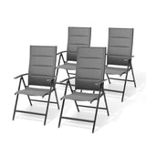 Pellebant Patio Folding Dining Chairs Aluminum Padded Adjustable