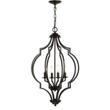 Pen 4-Light 19" Iron Adjustable Ogee Lantern LED Pendant, Bronze by JONATHAN Y