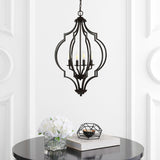 Pen 4-Light 19" Iron Adjustable Ogee Lantern LED Pendant, Bronze by JONATHAN Y