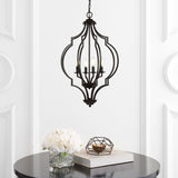 Pen 4-Light 19" Iron Adjustable Ogee Lantern LED Pendant, Bronze by JONATHAN Y