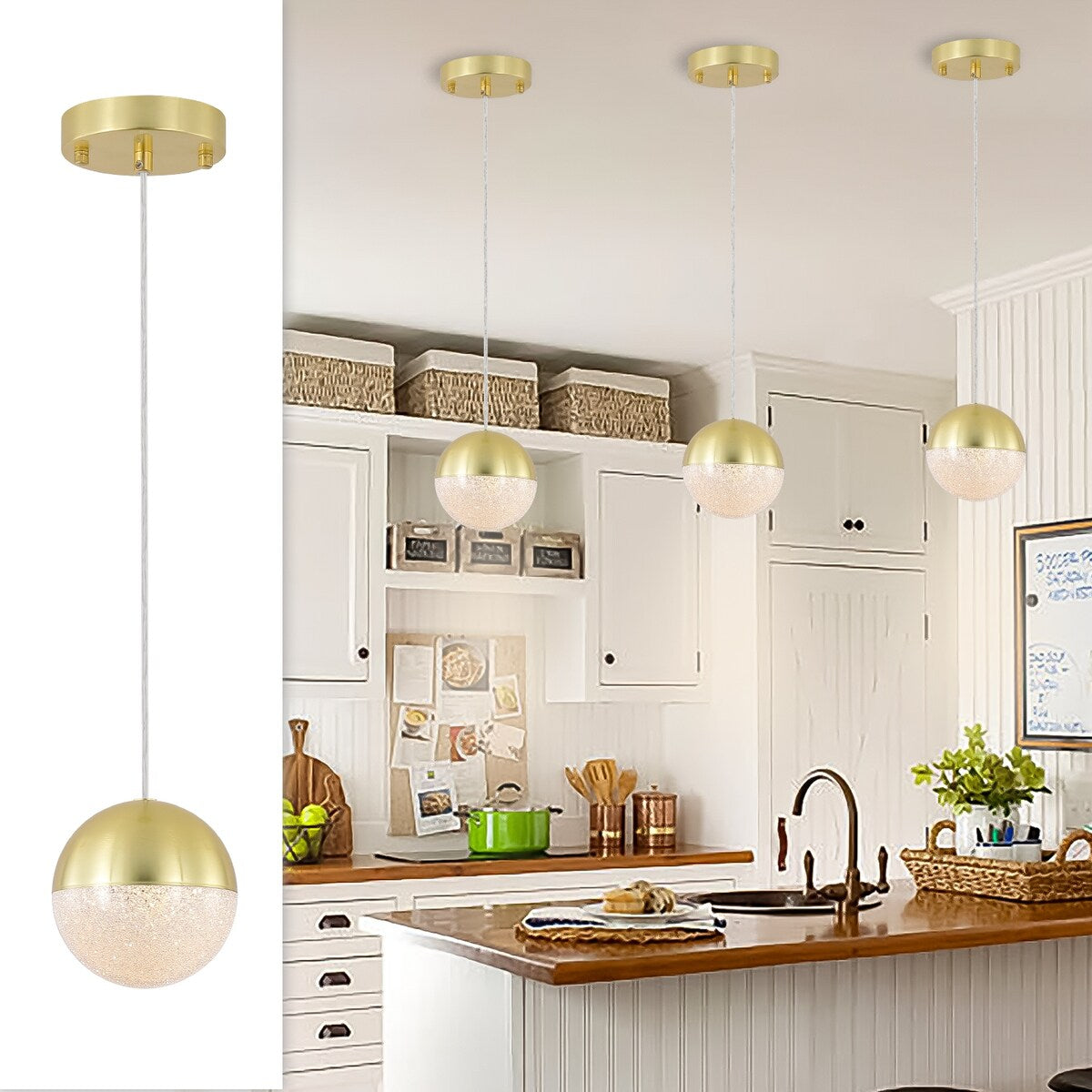 Pendant Light with Dimmable LED,applicable to garden, Garden, garden and other lighting decoration(set of 3)