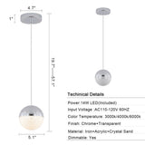 Pendant Light with Dimmable LED,applicable to garden, Garden, garden and other lighting decoration(set of 3)