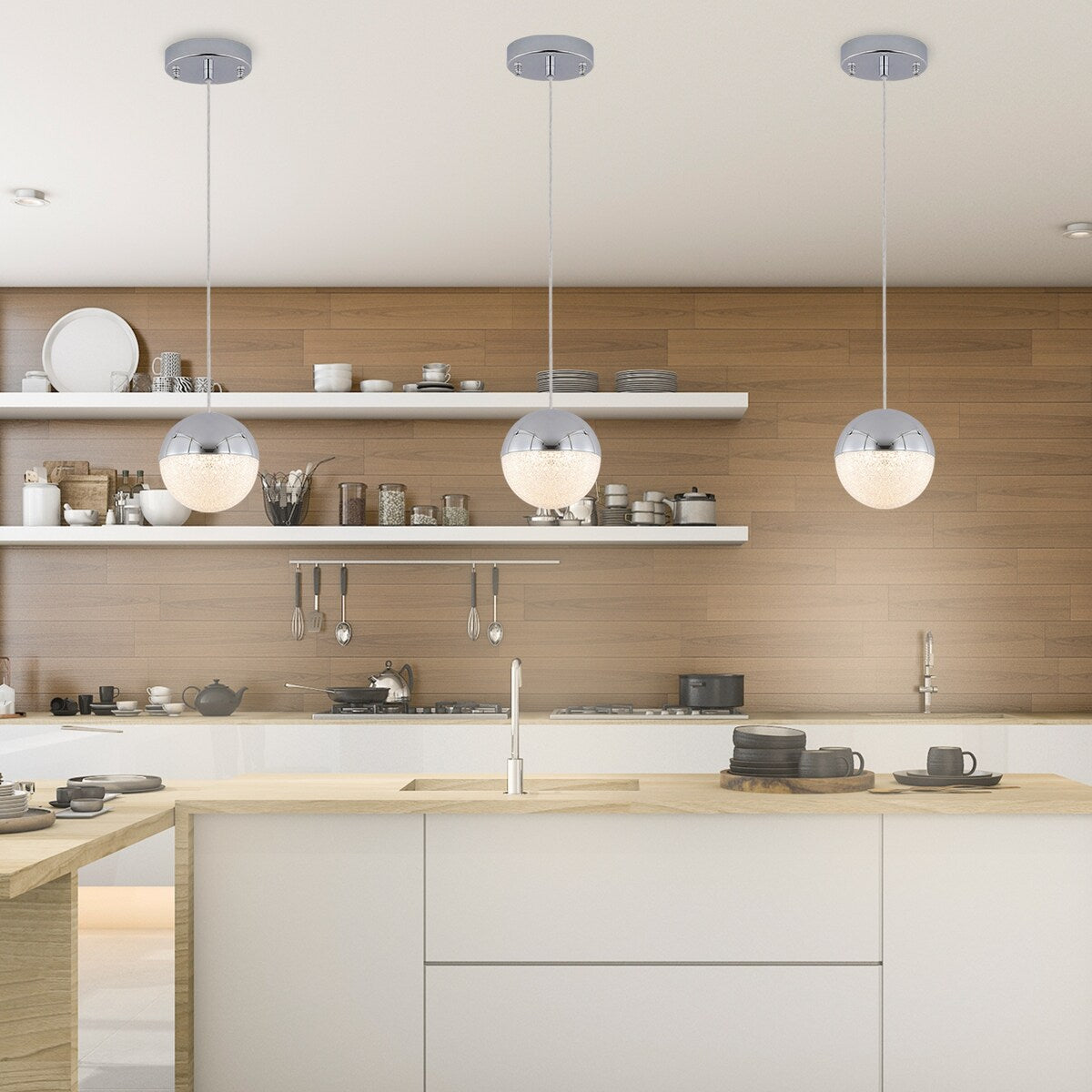 Pendant Light with Dimmable LED,applicable to garden, Garden, garden and other lighting decoration(set of 3)