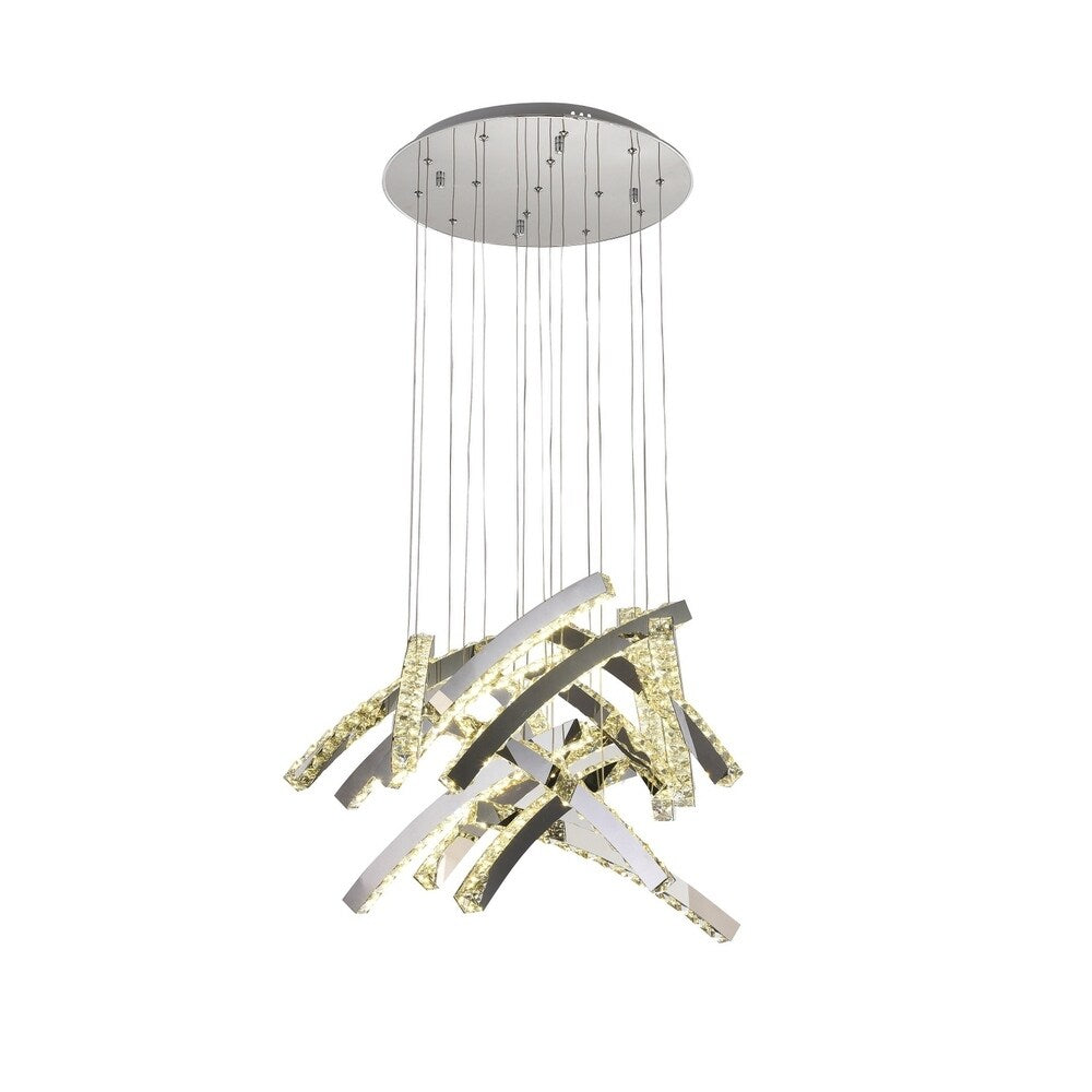 Crystal LED Multi Linear Pendant - Chrome