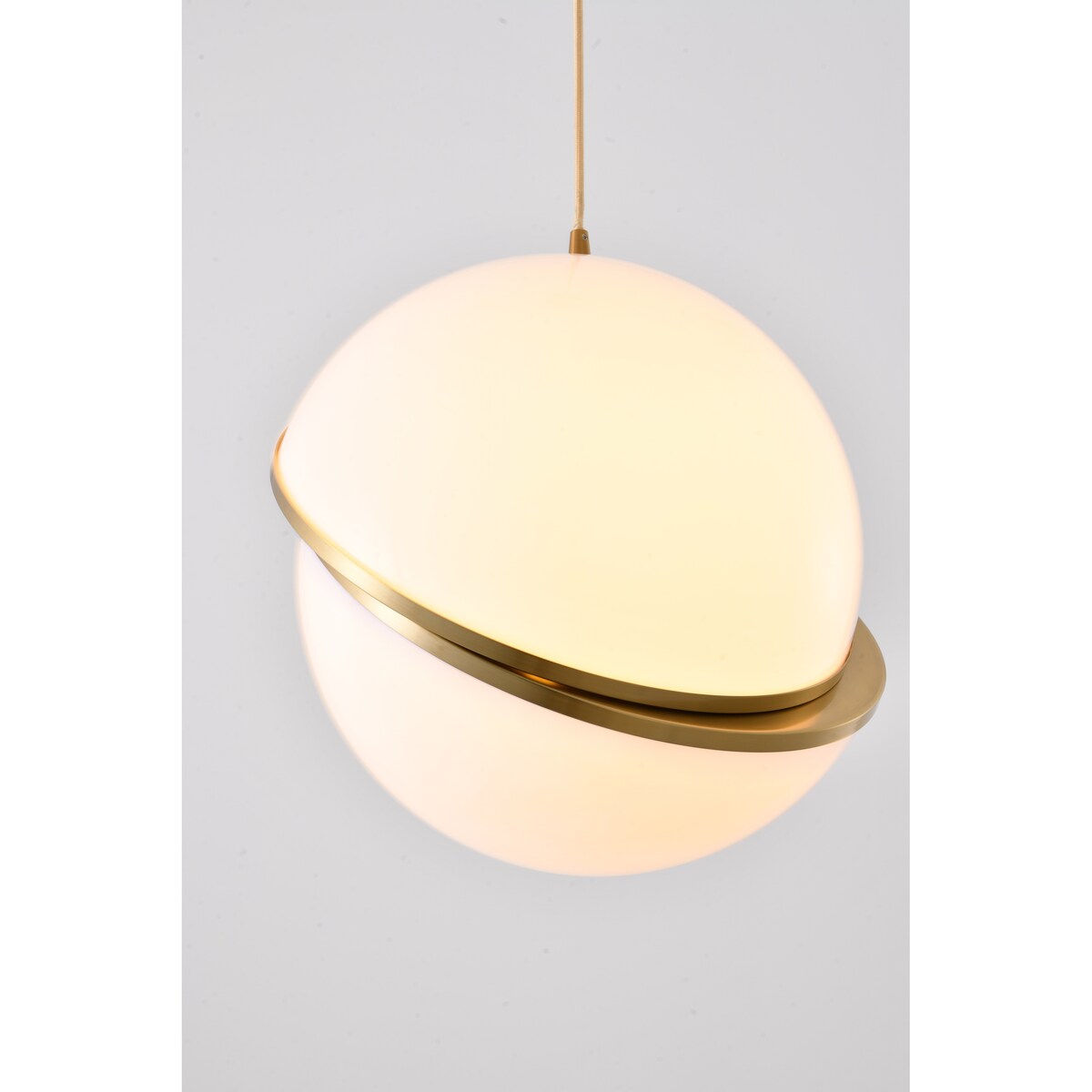 1 Light Gold Pendant With White Shade