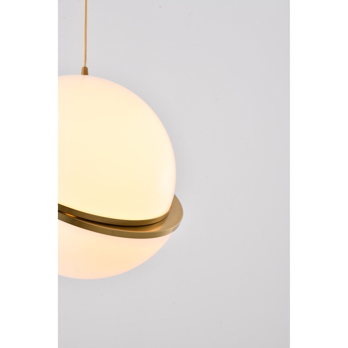 1 Light Gold Pendant With White Shade