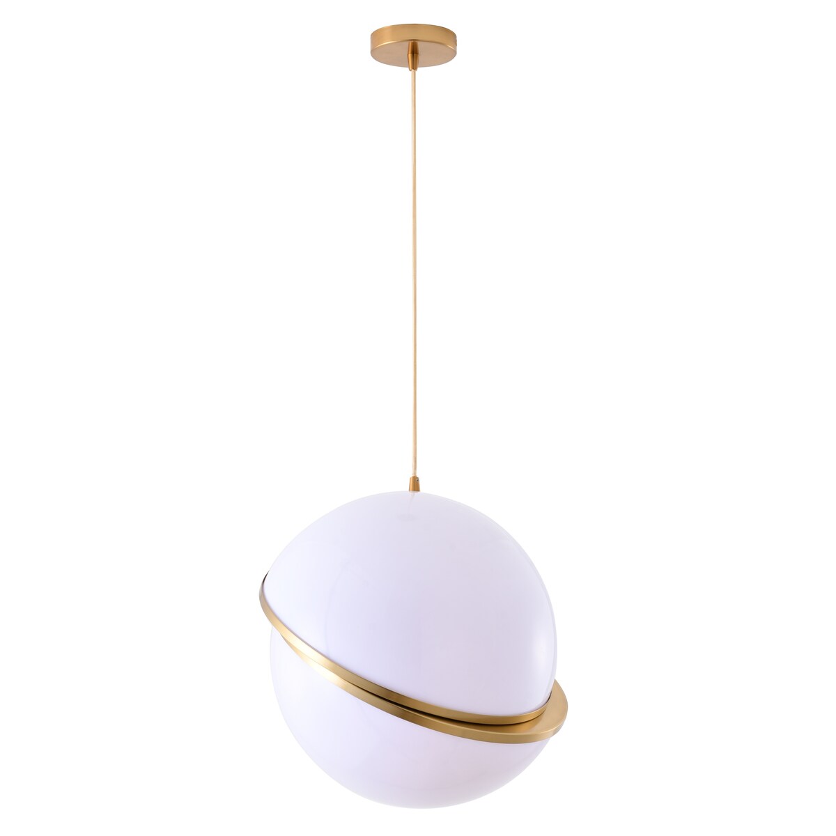 1 Light Gold Pendant With White Shade