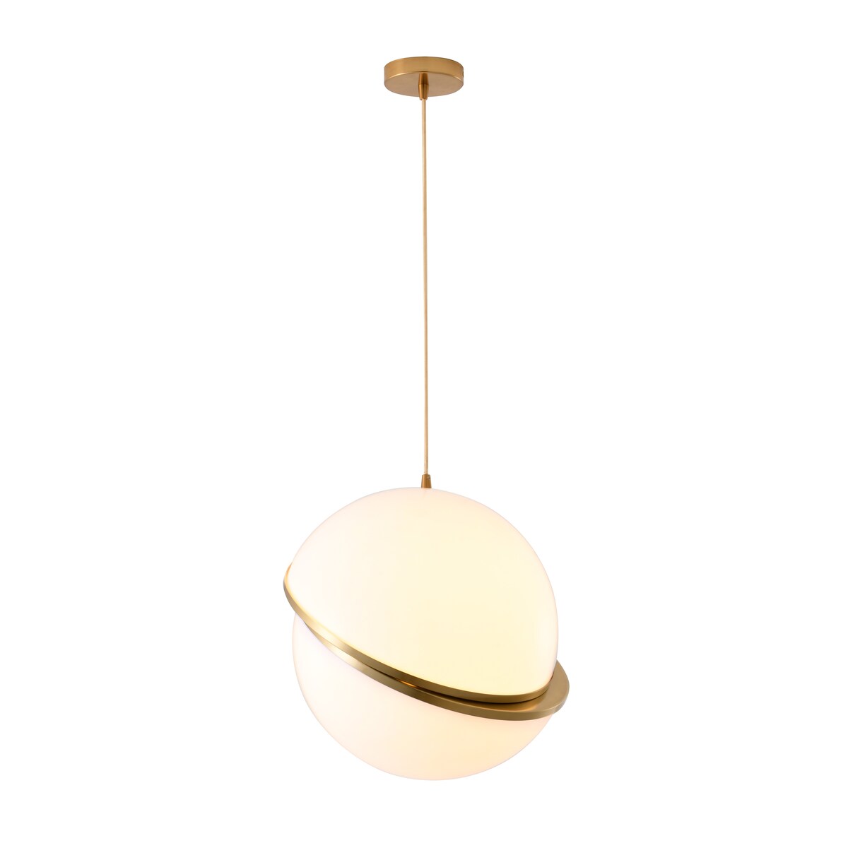 1 Light Gold Pendant With White Shade