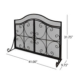 Pendleton Modern Three Panel Fireplace screen with Door by Christopher Knight Home